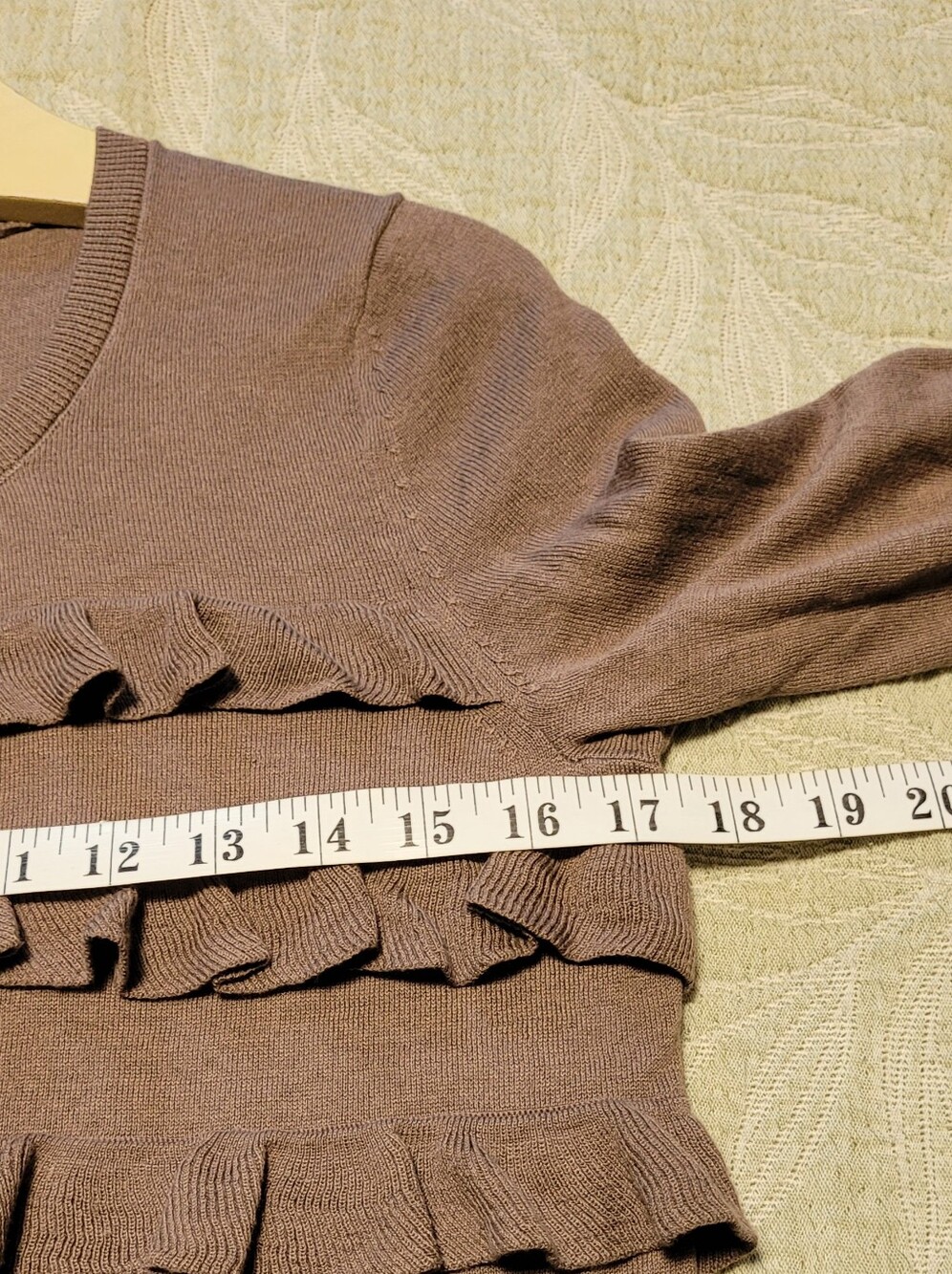 GAP Taupe Ruffle-Front Cardigan - Picture 4 of 7